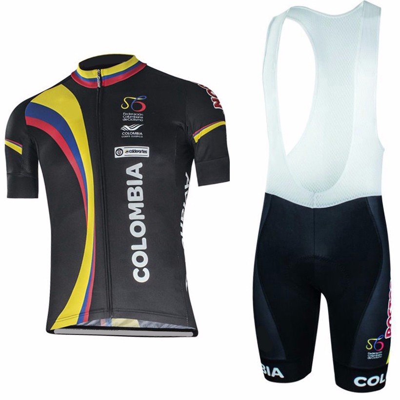 2017 Maillot Colombia Tirantes Mangas Cortas negro